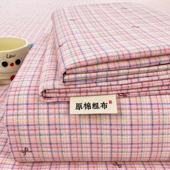 漫仙阁家纺 2026新款老粗布床单系列 蝴蝶结