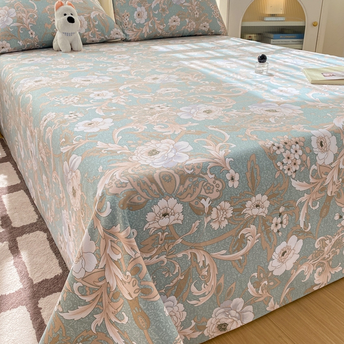 91家纺网 家纺一手货源 找家纺 漫仙阁家纺 2026新款老粗布床单系列 花开富贵