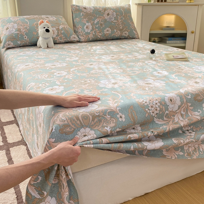 91家纺网 家纺一手货源 找家纺 漫仙阁家纺 2026新款老粗布床单系列 花开富贵