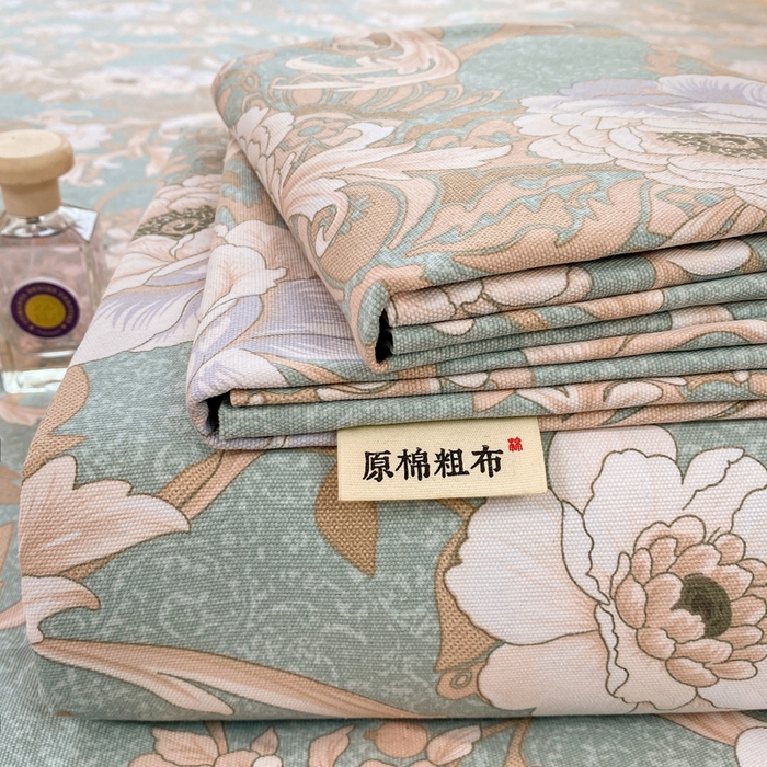 漫仙阁家纺 2026新款老粗布床单系列 花开富贵