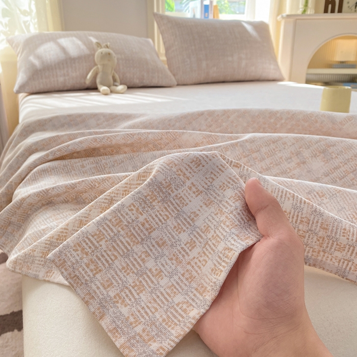 91家纺网 家纺一手货源 找家纺 漫仙阁家纺 2026新款老粗布床单系列 简格