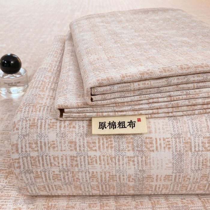 漫仙阁家纺 2026新款老粗布床单系列 简格