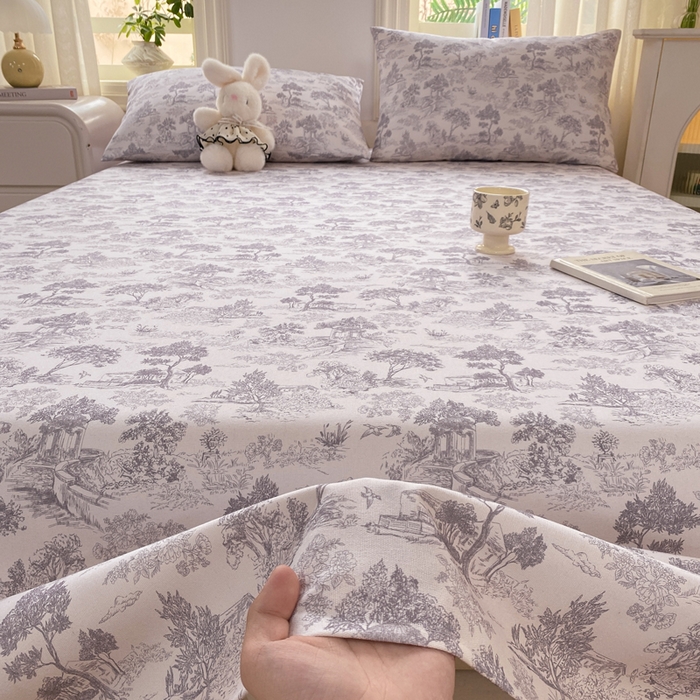 91家纺网 家纺一手货源 找家纺 漫仙阁家纺 2026新款老粗布床单系列 江南