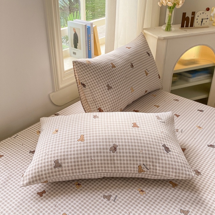 91家纺网 家纺一手货源 找家纺 漫仙阁家纺 2026新款老粗布床单系列 开心熊