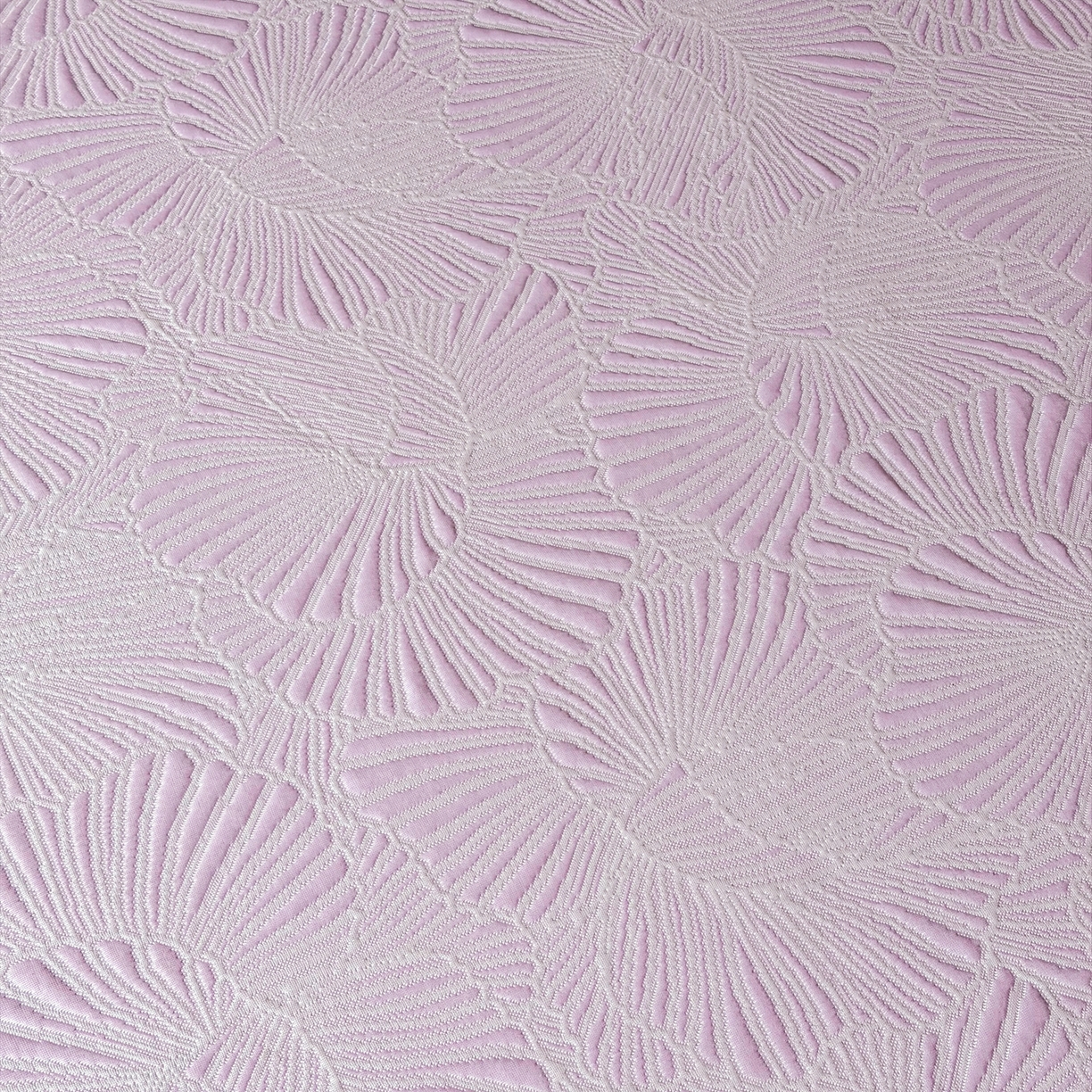 91家纺网 家纺一手货源 找家纺 绒艺席业 2026年新款立体浮雕工艺正宗凉感豆豆席凉席席子-床裙款 豆豆银杏叶-紫色