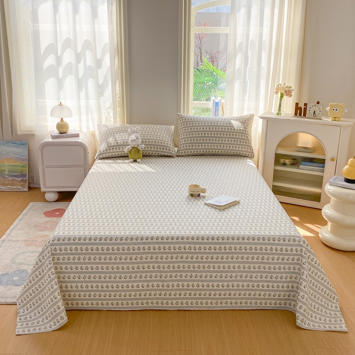 91家纺网 家纺一手货源 找家纺 漫仙阁家纺 2026新款老粗布床单系列 兰心