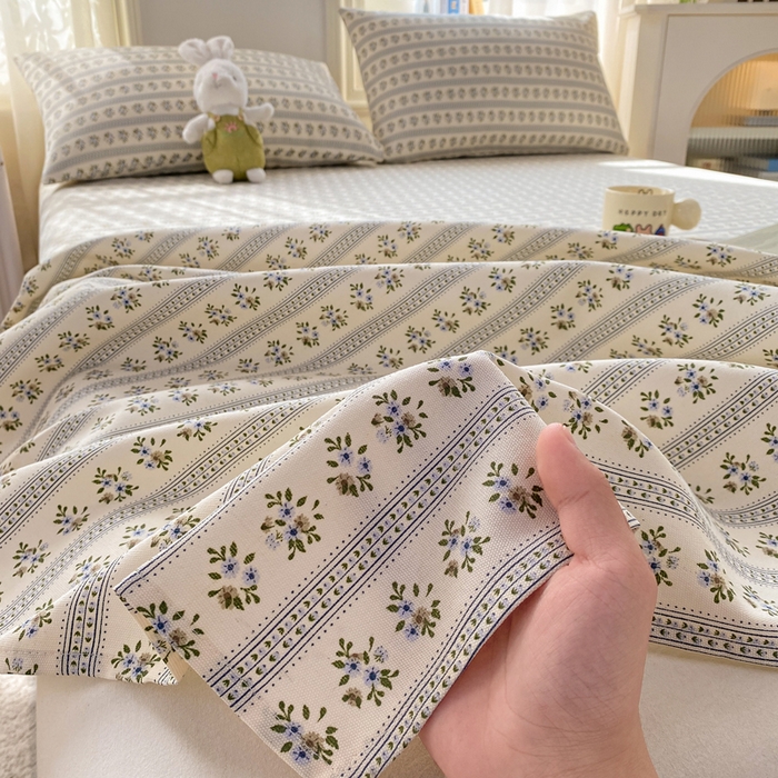 91家纺网 家纺一手货源 找家纺 漫仙阁家纺 2026新款老粗布床单系列 兰心