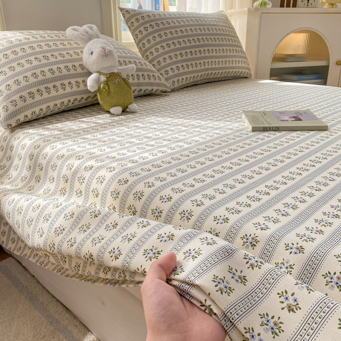 91家纺网 家纺一手货源 找家纺 漫仙阁家纺 2026新款老粗布床单系列 兰心