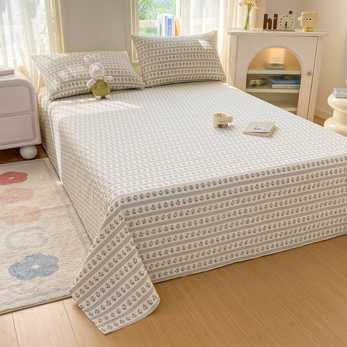 91家纺网 家纺一手货源 找家纺 漫仙阁家纺 2026新款老粗布床单系列 兰心