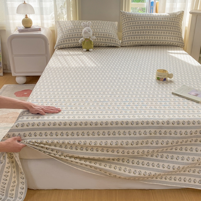 91家纺网 家纺一手货源 找家纺 漫仙阁家纺 2026新款老粗布床单系列 兰心