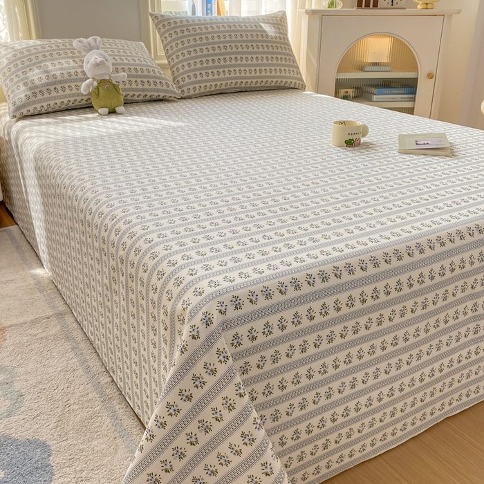 91家纺网 家纺一手货源 找家纺 漫仙阁家纺 2026新款老粗布床单系列 兰心