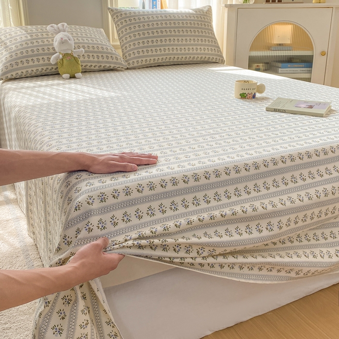 91家纺网 家纺一手货源 找家纺 漫仙阁家纺 2026新款老粗布床单系列 兰心