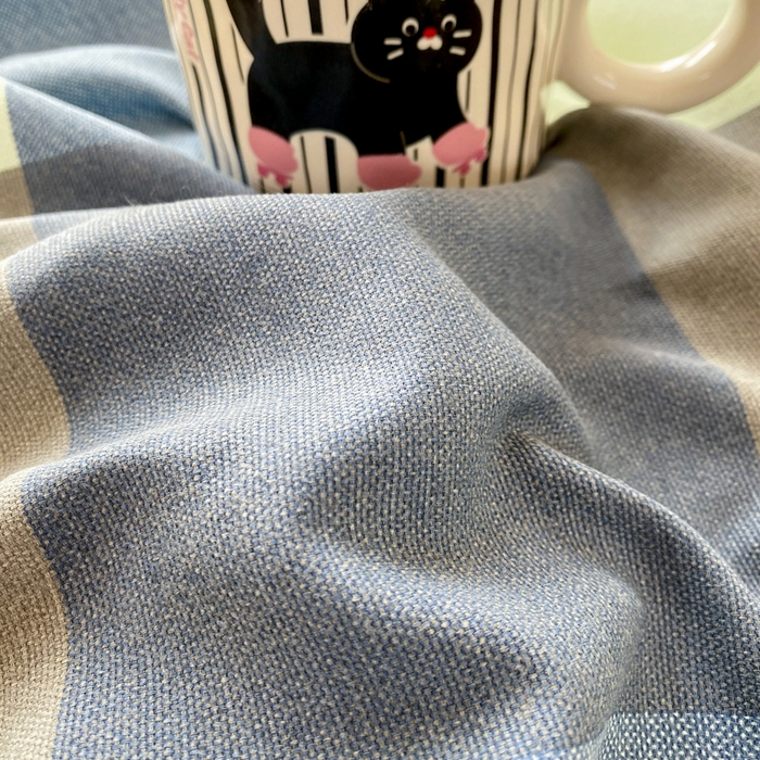 91家纺网 家纺一手货源 找家纺 漫仙阁家纺 2026新款老粗布床单系列 蓝格