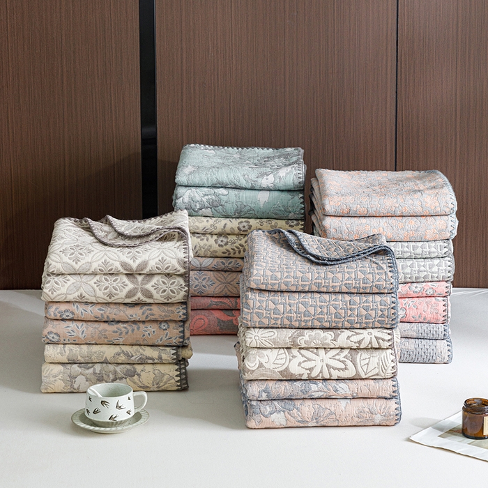 91家纺网 家纺一手货源 找家纺 （总）悦然毛巾被 2026新款全棉三层纱A类多功能毛巾被休闲毯夏被床盖床单