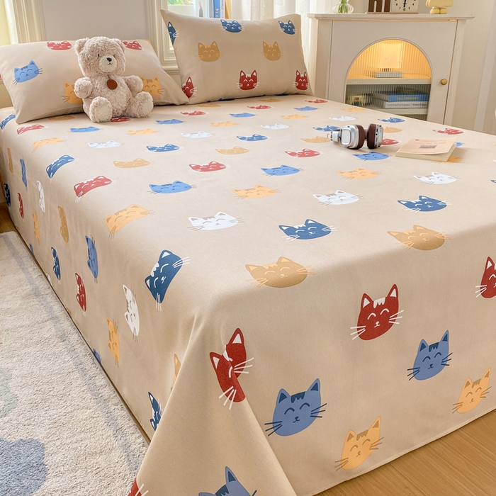 91家纺网 家纺一手货源 找家纺 漫仙阁家纺 2026新款老粗布床单系列 咪乐