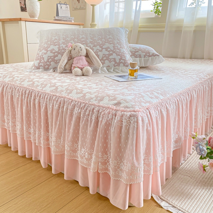 91家纺网 家纺一手货源 找家纺 （总）伊人坊 2026新款A类550克凉感提花值过0.21冰豆豆家用凉席子三件套夏季-床裙款