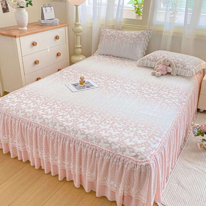 91家纺网 家纺一手货源 找家纺 （总）伊人坊 2026新款A类550克凉感提花值过0.21冰豆豆家用凉席子三件套夏季-床裙款