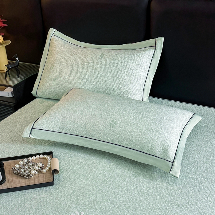 91家纺网 家纺一手货源 找家纺 绒艺席业 2026年新款立体浮雕工艺正宗凉感豆豆席凉席席子-平铺款 豆豆彩蝶-绿色