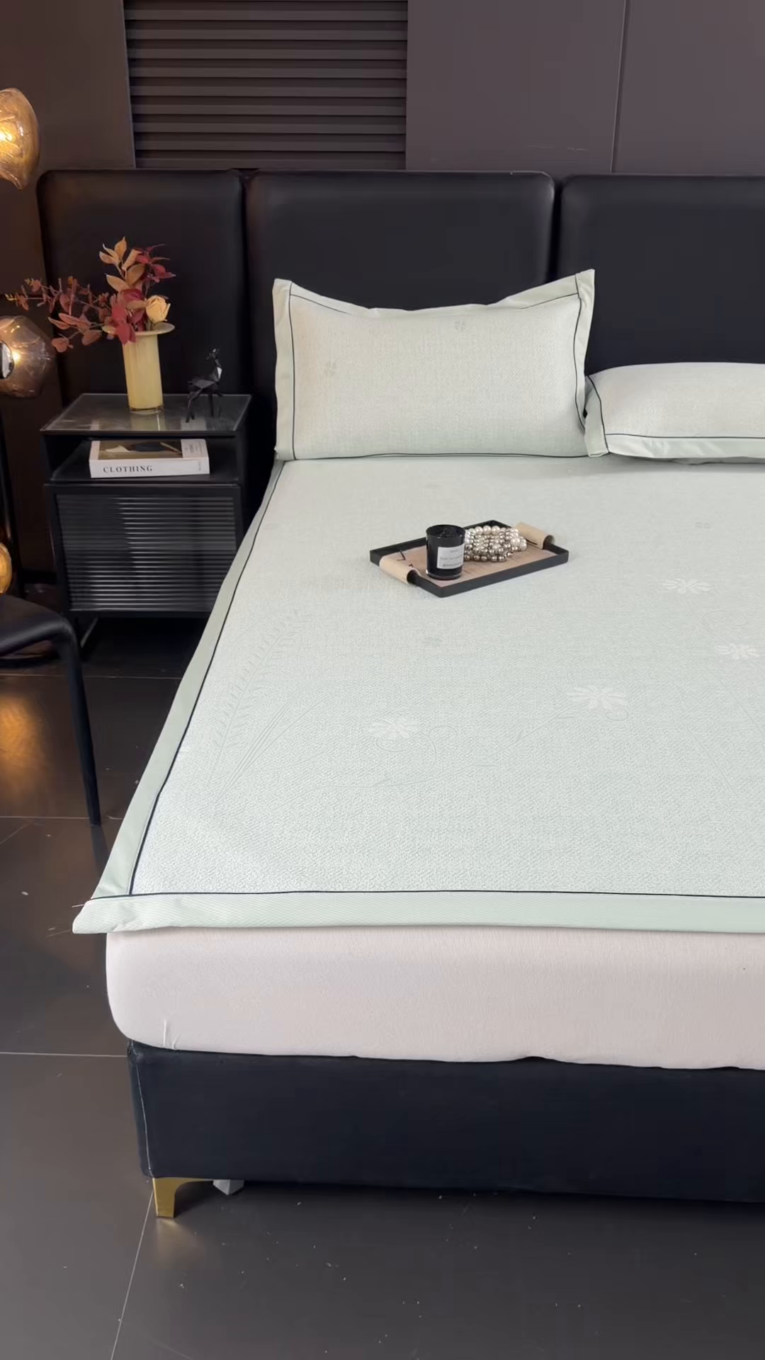 91家纺网 家纺一手货源 找家纺 绒艺席业 2026年新款立体浮雕工艺正宗凉感豆豆席凉席席子-平铺款 豆豆彩蝶-绿色