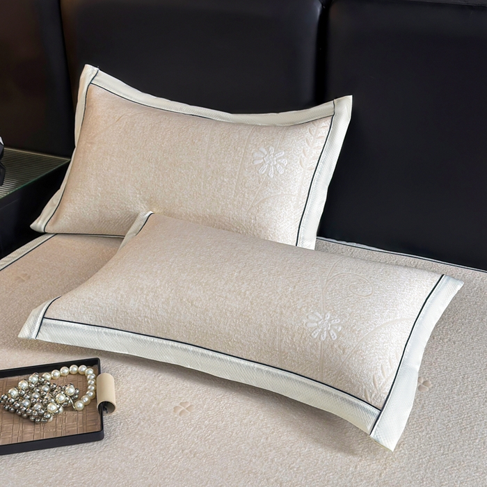 91家纺网 家纺一手货源 找家纺 绒艺席业 2026年新款立体浮雕工艺正宗凉感豆豆席凉席席子-平铺款 豆豆彩蝶-白色