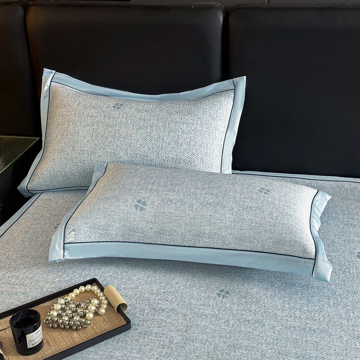 91家纺网 家纺一手货源 找家纺 绒艺席业 2026年新款立体浮雕工艺正宗凉感豆豆席凉席席子-平铺款 豆豆彩蝶-浅蓝色