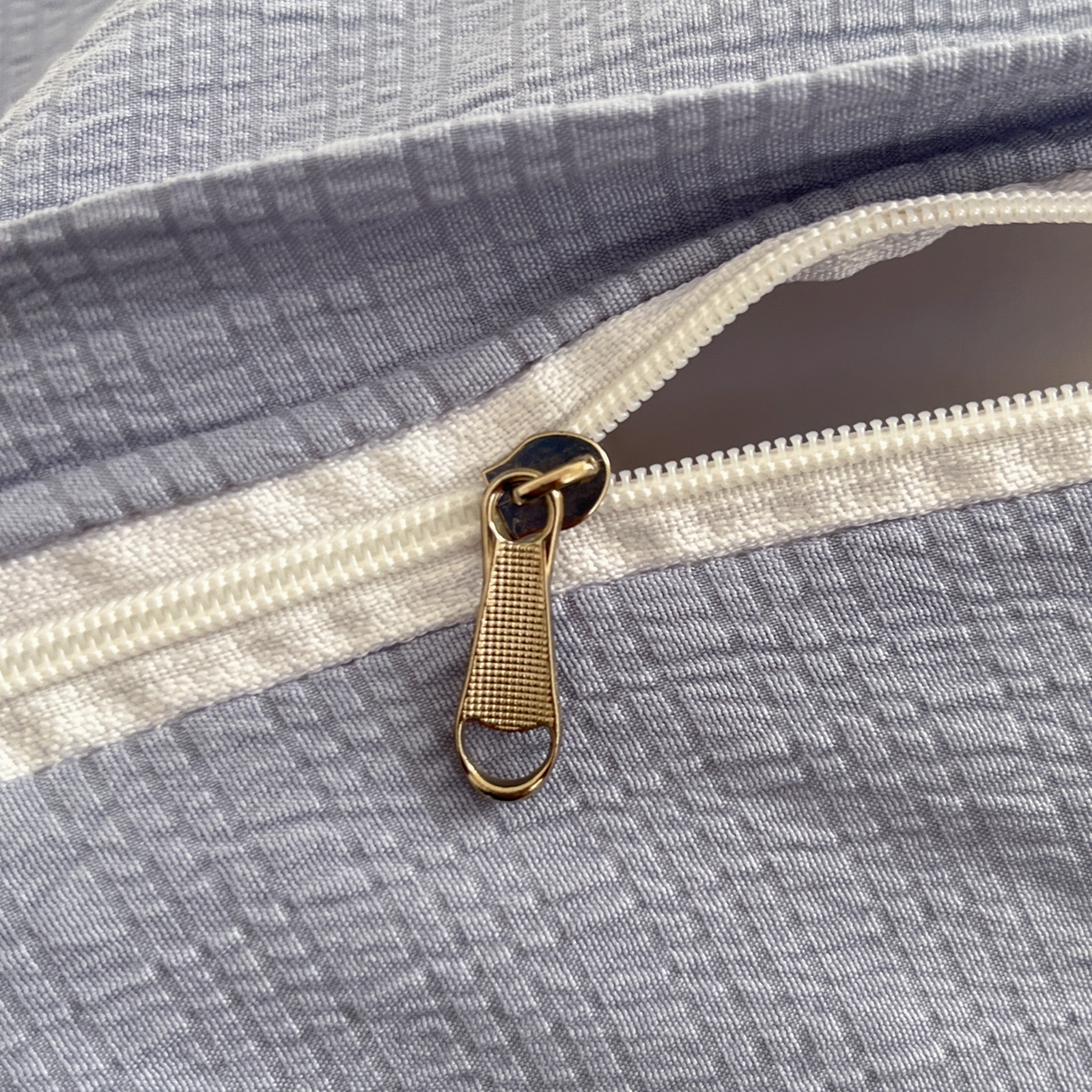 91家纺网 家纺一手货源 找家纺 慕澄家纺 2026新款小清新印花泡芙纱贝壳边四件套 奶蓝部落