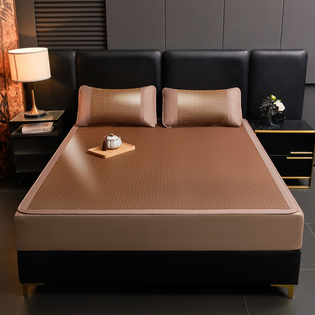 91家纺网 家纺一手货源 找家纺 （总）绒艺席业 2026新款加密古香玉床笠款藤席凉席席子