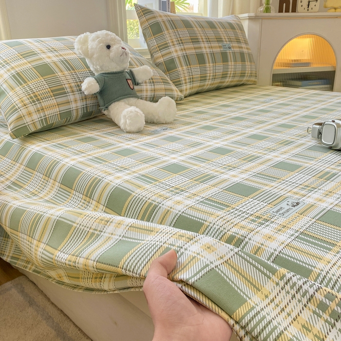 91家纺网 家纺一手货源 找家纺 漫仙阁家纺 2026新款老粗布床单系列 盼盼熊