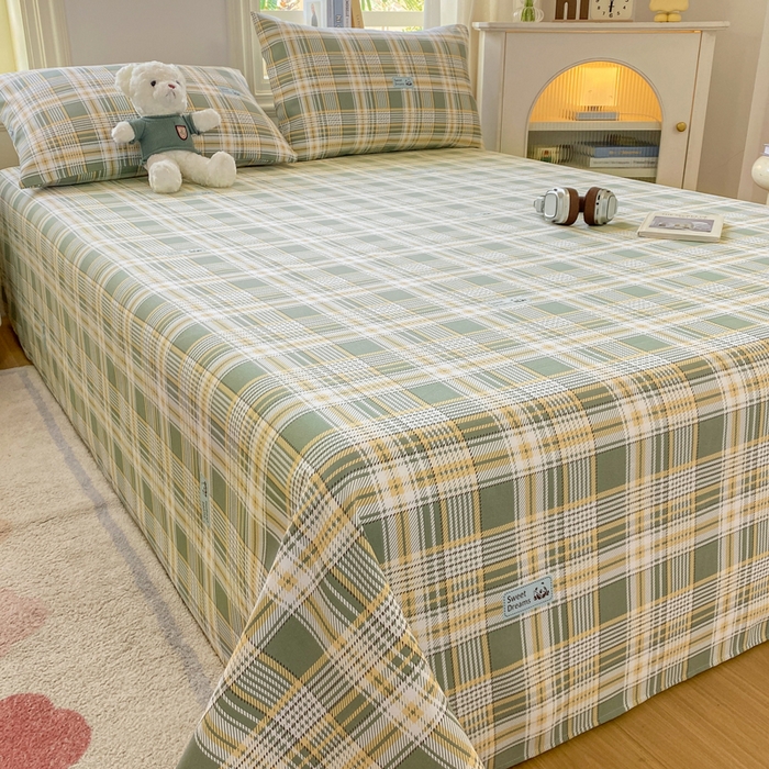 91家纺网 家纺一手货源 找家纺 漫仙阁家纺 2026新款老粗布床单系列 盼盼熊