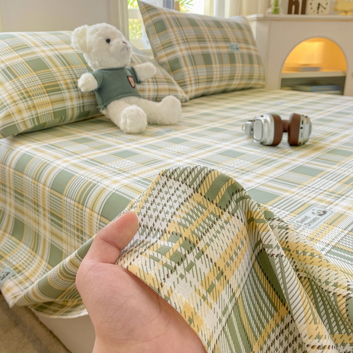 91家纺网 家纺一手货源 找家纺 漫仙阁家纺 2026新款老粗布床单系列 盼盼熊