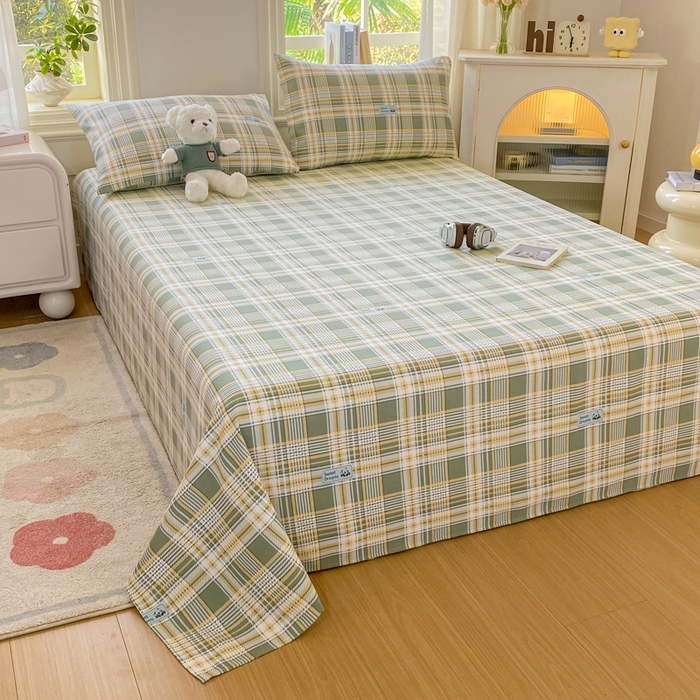 91家纺网 家纺一手货源 找家纺 漫仙阁家纺 2026新款老粗布床单系列 盼盼熊