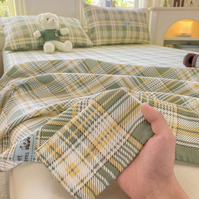 91家纺网 家纺一手货源 找家纺 漫仙阁家纺 2026新款老粗布床单系列 盼盼熊