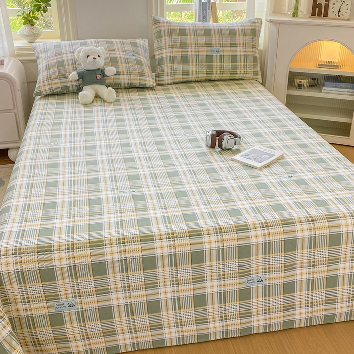 91家纺网 家纺一手货源 找家纺 漫仙阁家纺 2026新款老粗布床单系列 盼盼熊