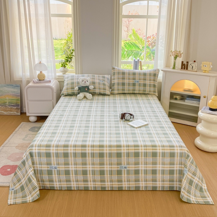 91家纺网 家纺一手货源 找家纺 漫仙阁家纺 2026新款老粗布床单系列 盼盼熊