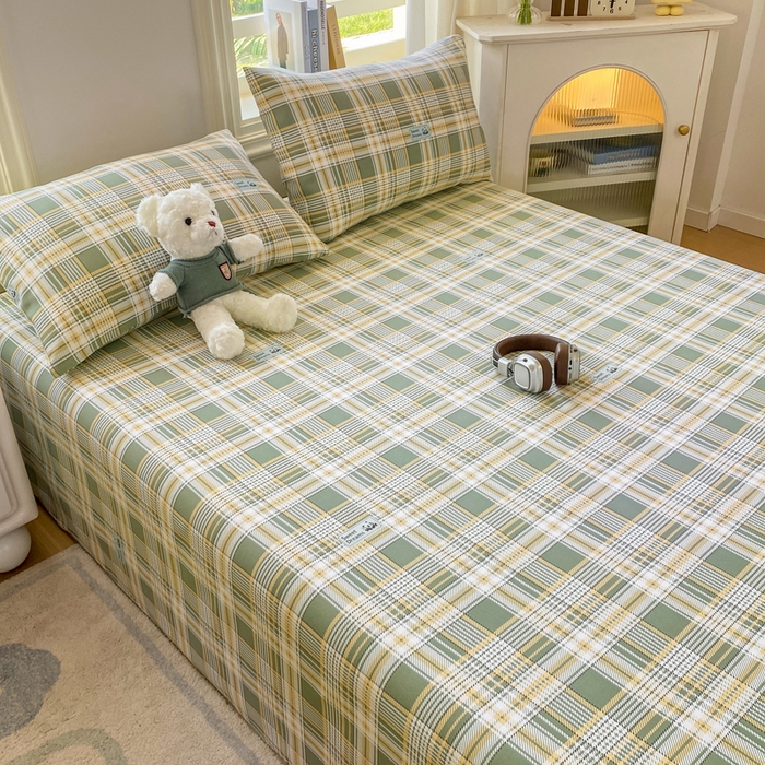 91家纺网 家纺一手货源 找家纺 漫仙阁家纺 2026新款老粗布床单系列 盼盼熊