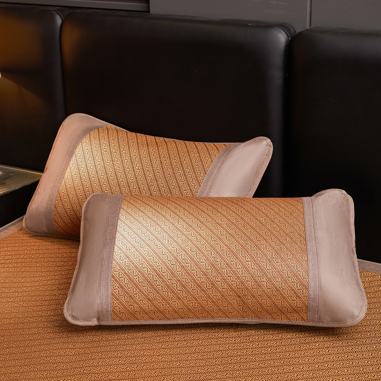 91家纺网 家纺一手货源 找家纺 绒艺席业 2026新款加密古香玉床笠款藤席凉席席子 藤悦