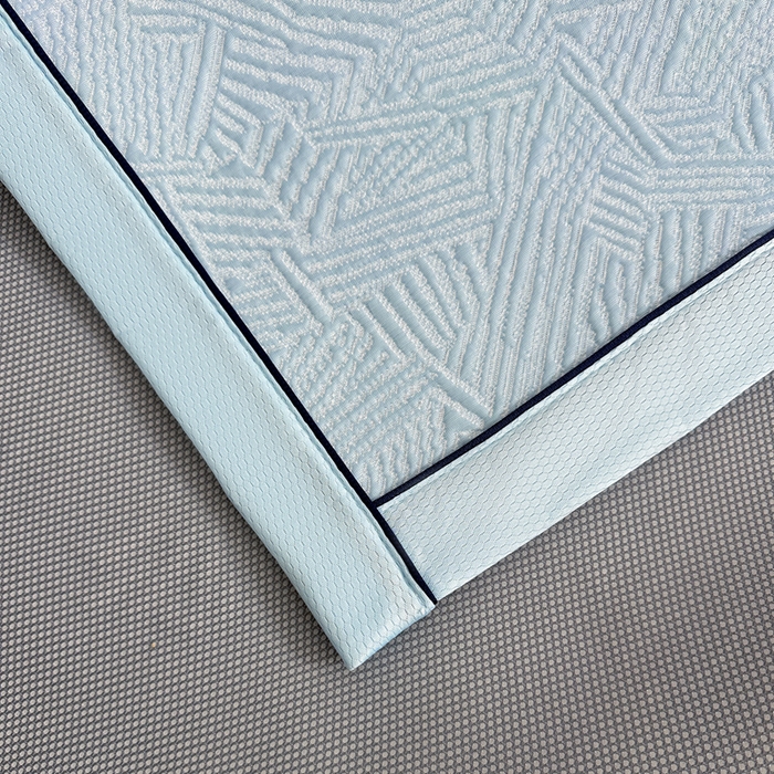 91家纺网 家纺一手货源 找家纺 绒艺席业 2026年新款立体浮雕工艺正宗凉感豆豆席凉席席子-平铺款 豆豆荷塘月色-蓝色