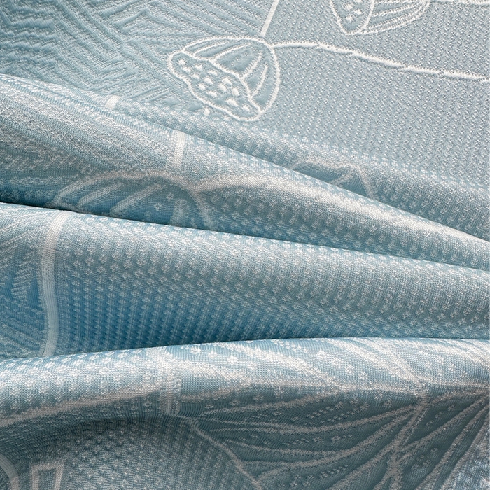 91家纺网 家纺一手货源 找家纺 绒艺席业 2026年新款立体浮雕工艺正宗凉感豆豆席凉席席子-平铺款 豆豆荷塘月色-蓝色