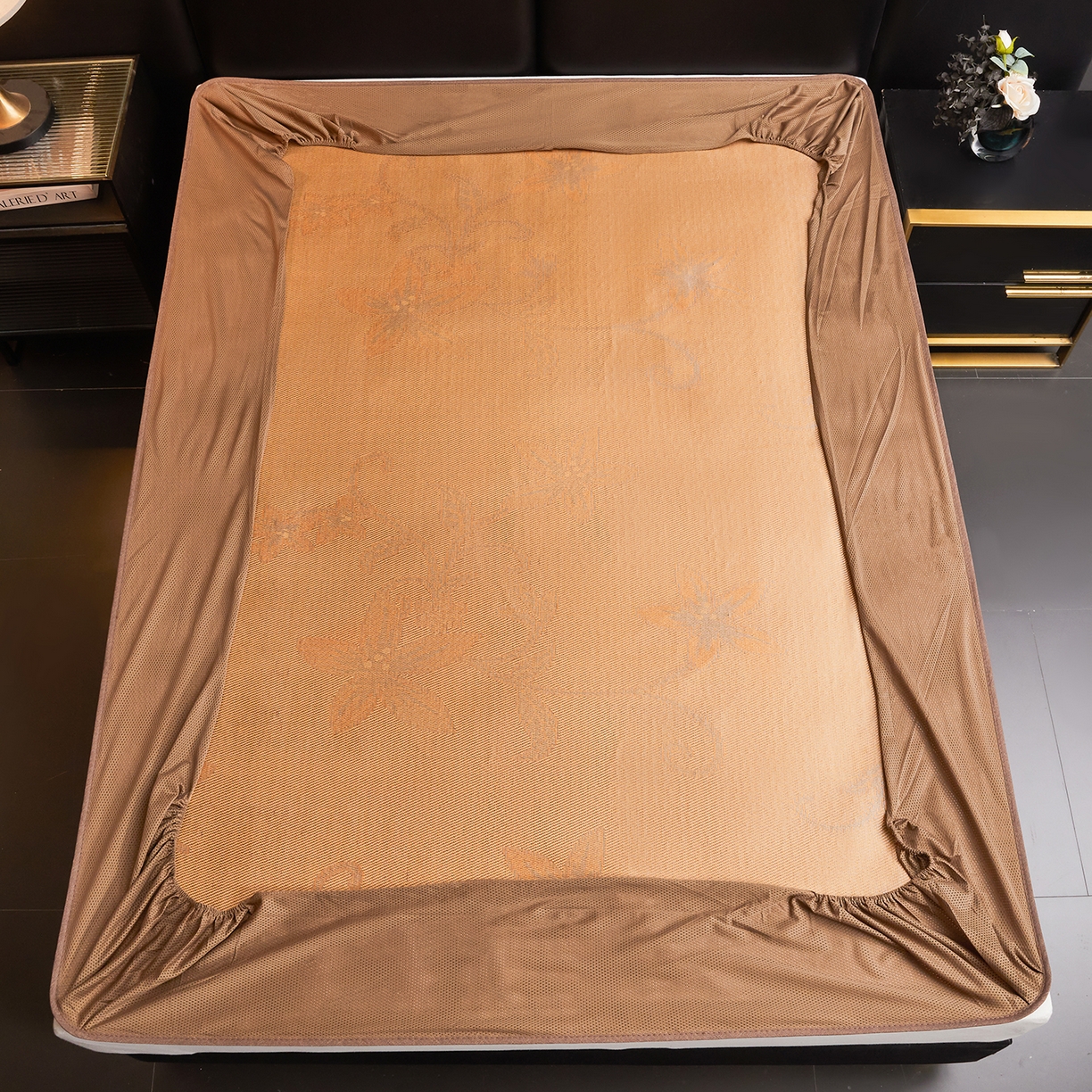 91家纺网 家纺一手货源 找家纺 绒艺席业 2026新款加密古香玉床笠款藤席凉席席子 藤悦