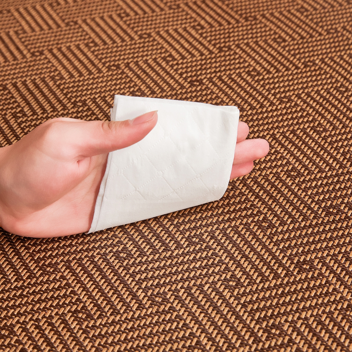 91家纺网 家纺一手货源 找家纺 绒艺席业 2026新款加密古香玉床笠款藤席凉席席子 藤韵