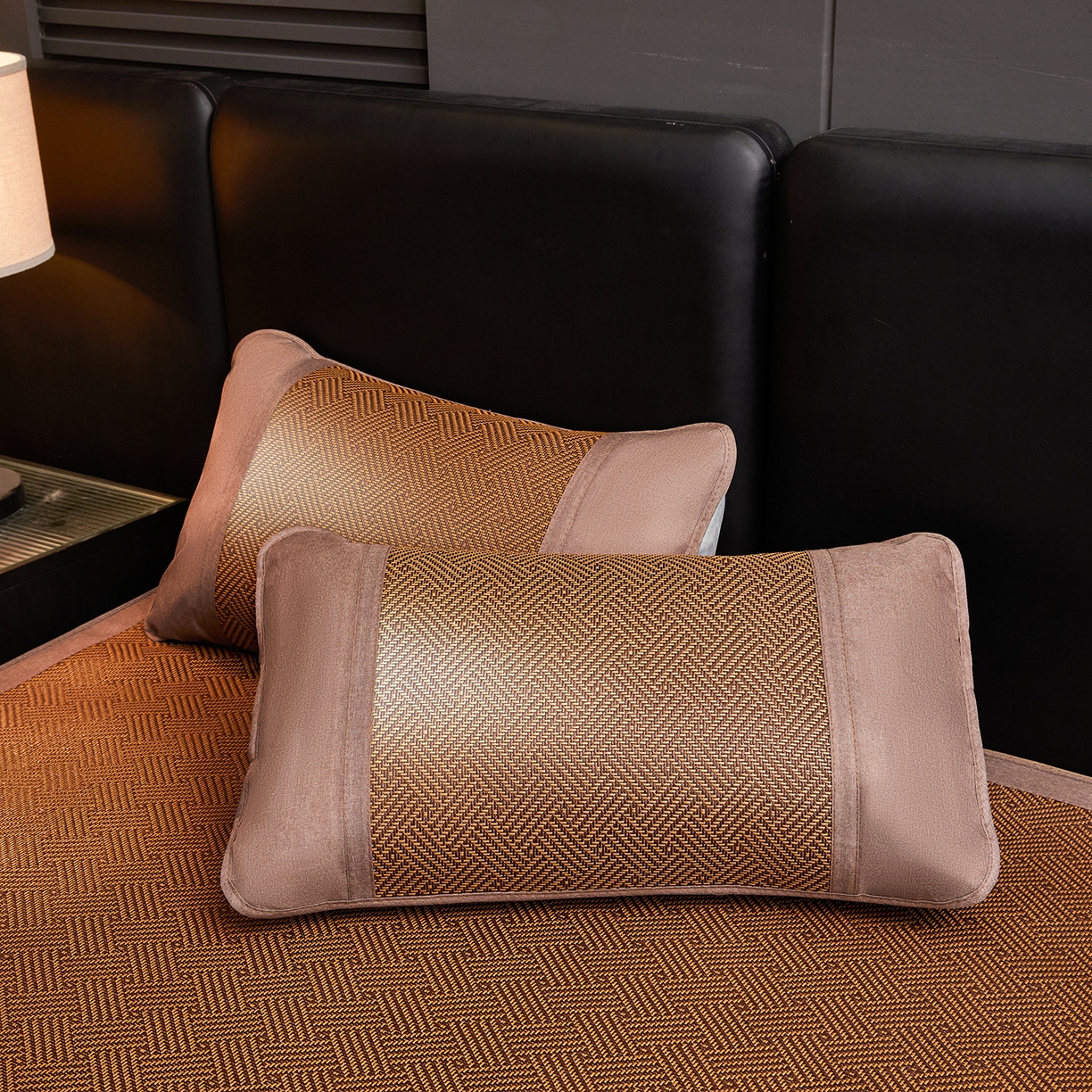 91家纺网 家纺一手货源 找家纺 绒艺席业 2026新款加密古香玉床笠款藤席凉席席子 藤韵