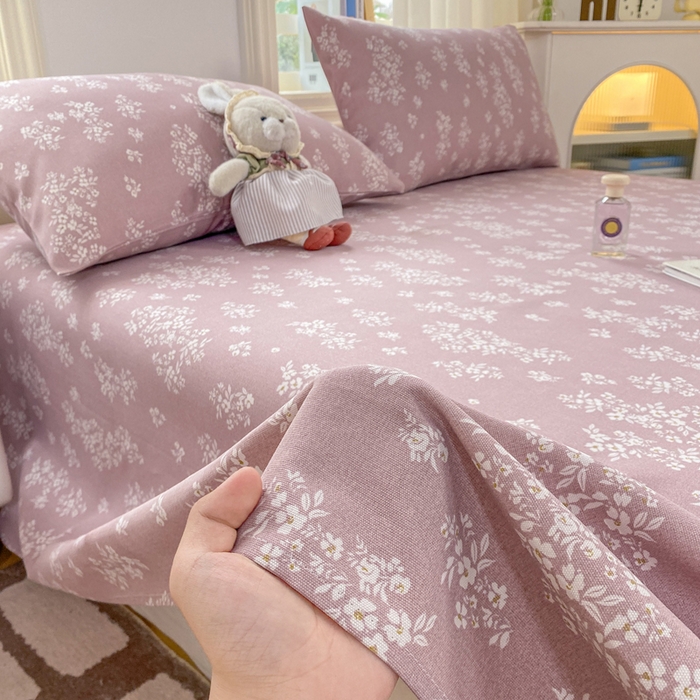 91家纺网 家纺一手货源 找家纺 漫仙阁家纺 2026新款老粗布床单系列 浅春