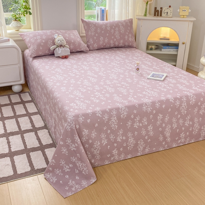 91家纺网 家纺一手货源 找家纺 漫仙阁家纺 2026新款老粗布床单系列 浅春