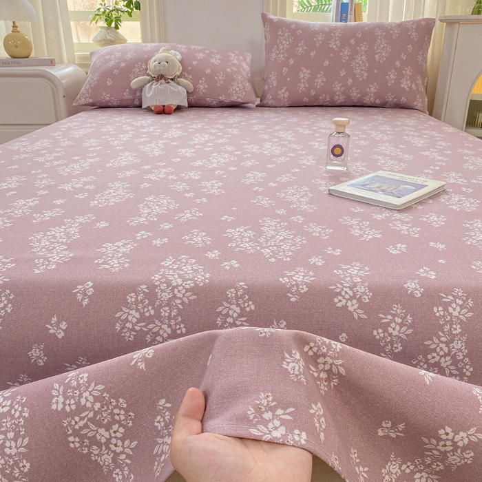 91家纺网 家纺一手货源 找家纺 漫仙阁家纺 2026新款老粗布床单系列 浅春