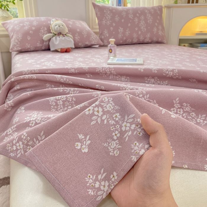 91家纺网 家纺一手货源 找家纺 漫仙阁家纺 2026新款老粗布床单系列 浅春