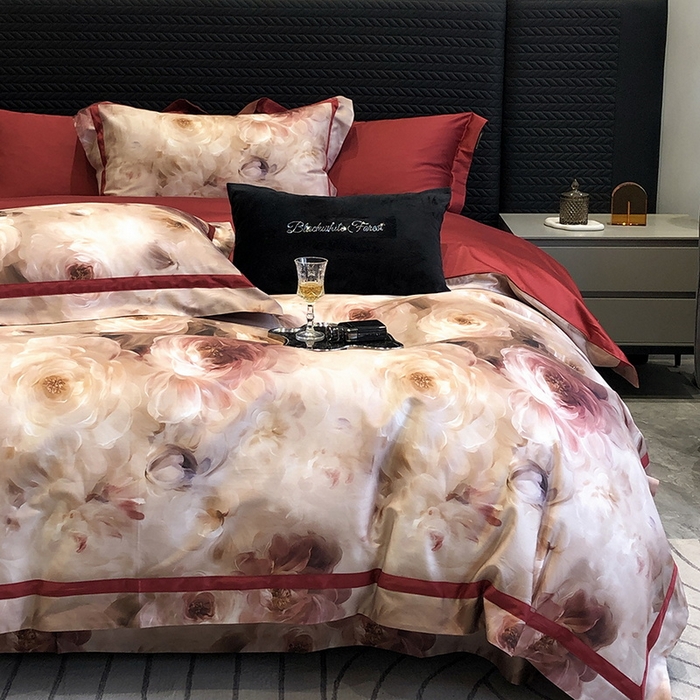 91家纺网 家纺一手货源 找家纺 （总）2024新款高支数码印花四件套