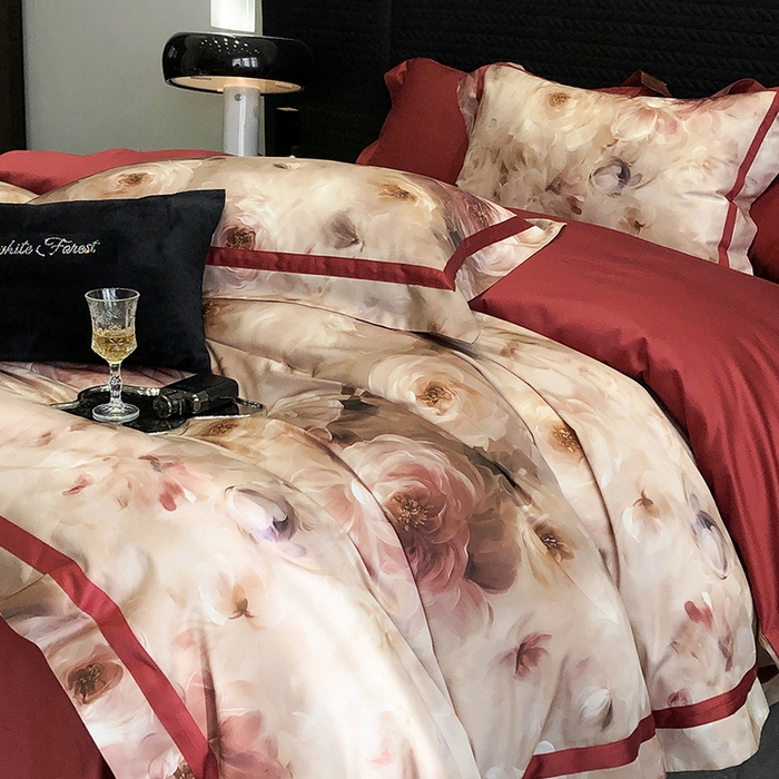 91家纺网 家纺一手货源 找家纺 （总）2024新款高支数码印花四件套