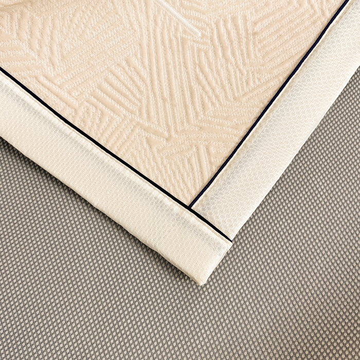 91家纺网 家纺一手货源 找家纺 绒艺席业 2026年新款立体浮雕工艺正宗凉感豆豆席凉席席子-平铺款 豆豆荷塘月色-米色