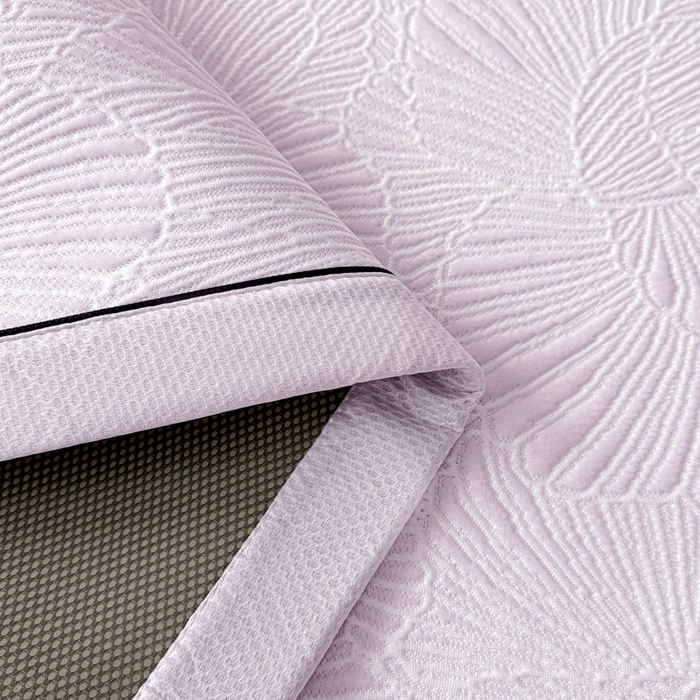 91家纺网 家纺一手货源 找家纺 绒艺席业 2026年新款立体浮雕工艺正宗凉感豆豆席凉席席子-平铺款 豆豆银杏叶-淡紫色