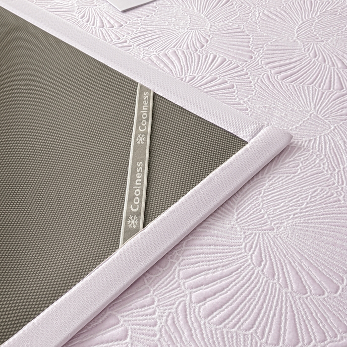 91家纺网 家纺一手货源 找家纺 绒艺席业 2026年新款立体浮雕工艺正宗凉感豆豆席凉席席子-平铺款 豆豆银杏叶-淡紫色